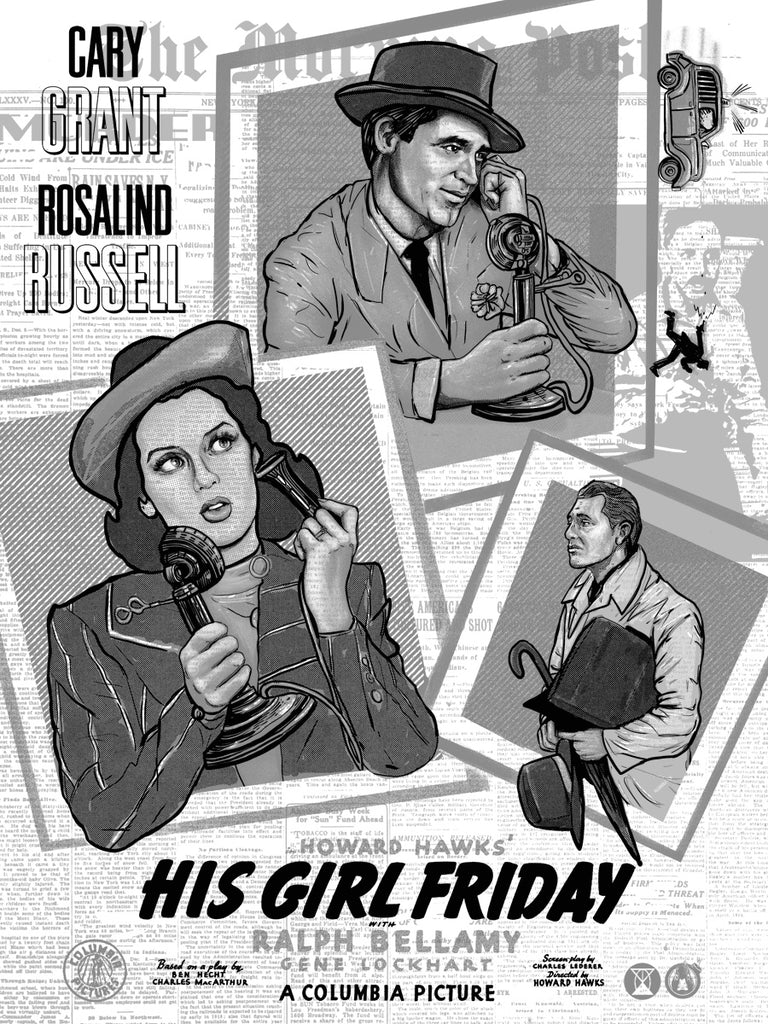 His Girl Friday - Newspaper Variant - Mad Duck Posters
