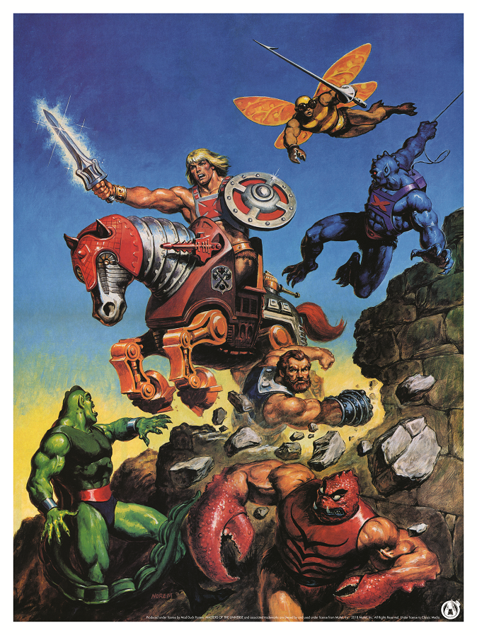 He-Man And Stridor Charge In To Battle - Power Variant - Mad Duck Posters