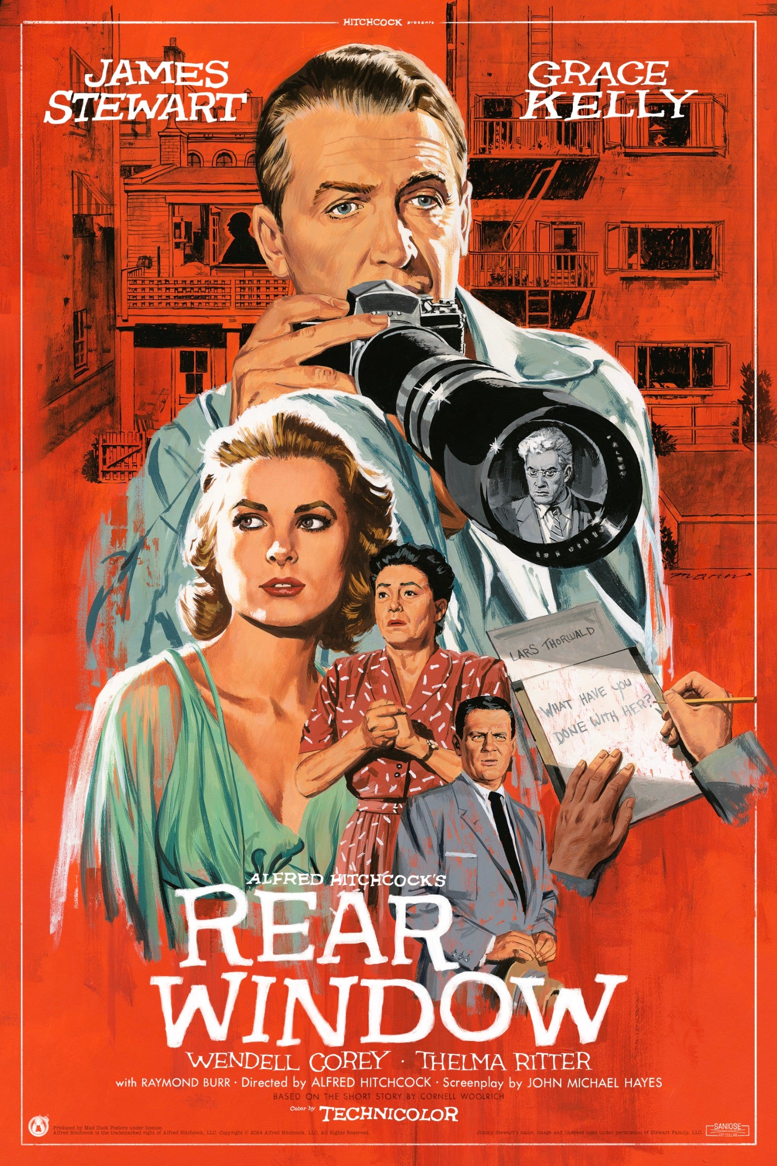 Rear Window (1954, dir. Alfred Hitchcock) poster by Paul Mann, 2024
