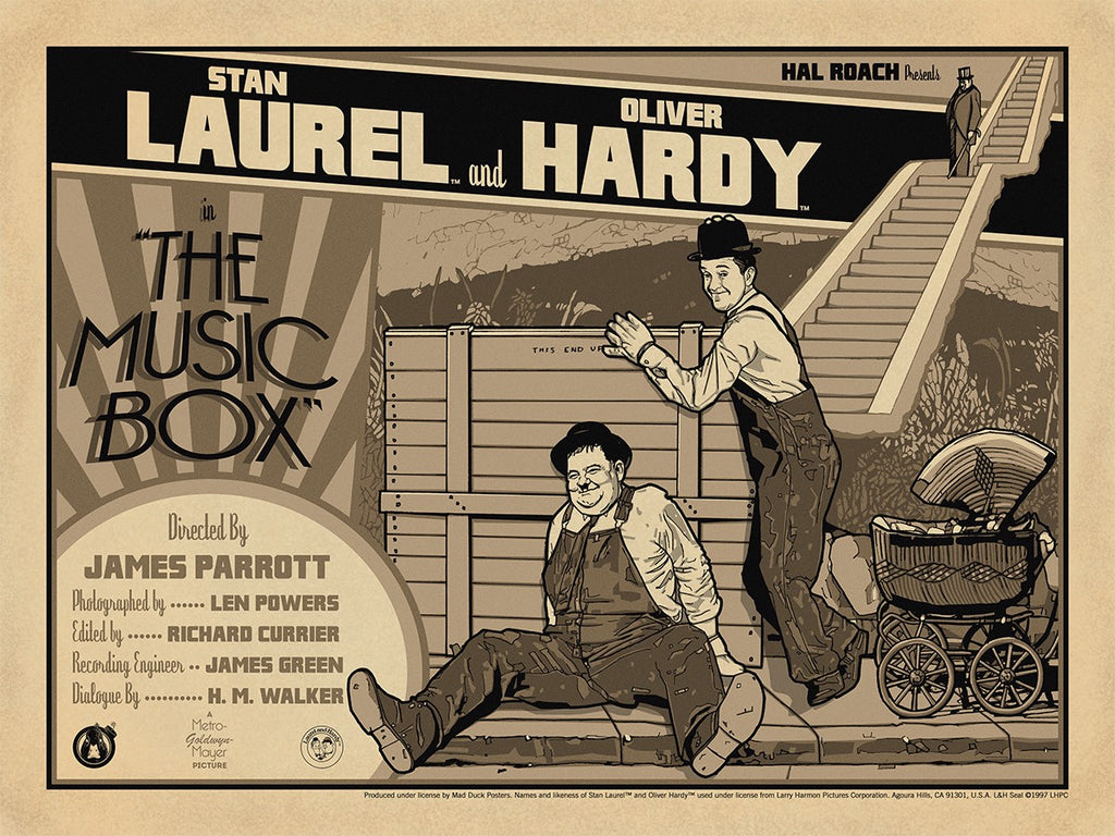 Laurel & Hardy The Music Box - Vintage Variant - Mad Duck Posters